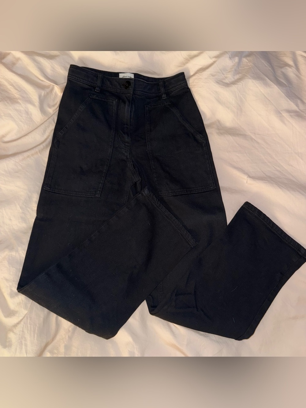 aritzia wilfred free black high waisted canvas pants 00